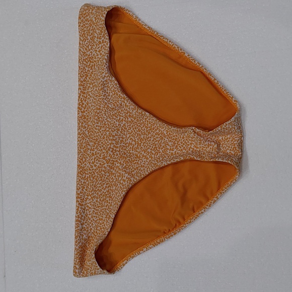 Athleta Clean Golden Orange & White Cheetah Print Swim Bottom Size Large - Picture 1 of 6